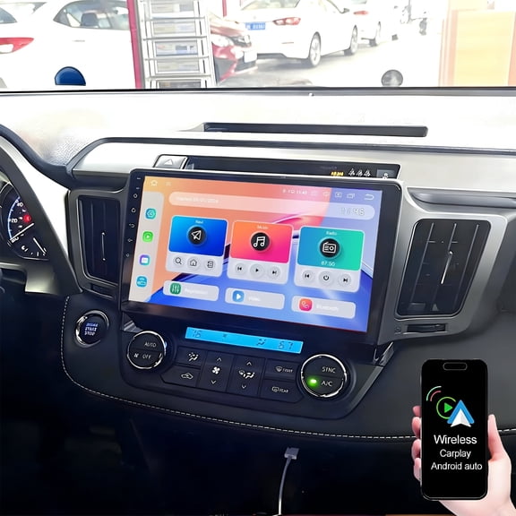 Dexico Android 13 Car Stereo for Toyota RAV4 2013-2018 with Wireless CarPlay Android Auto, 10" Touchscreen with WiFi GPS Mirror Link Bluetooth FM RDS EQ SWC Backup Camera, 4+64GB