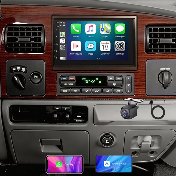 Geabo Android 13 GPS Navigation Radio for Ford F-350 2005-2007 High-Trim, 7 Inch Capacitive Touchscreen, with CarPlay Android Auto, Bluetooth, WiFi and Camera 4+64G