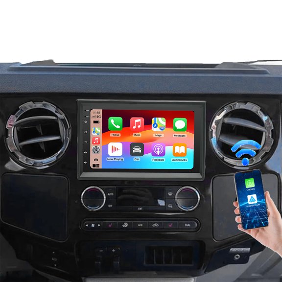 Geabo Android 15 Car Multimedia Player Compatible with Ford F-250 2008-2014, 7 Inch Touch Screen 4+64G Split Screen CarPlay Android Auto Navigation SWC