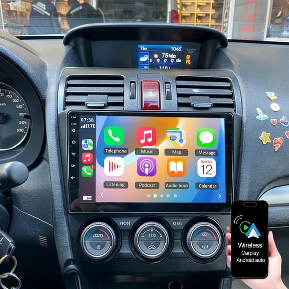 Geabo Android 15 Car Radio Stereo for Subaru Forester, WRX, Impreza 2013-2015 with Wireless Carplay Android Auto, 2+64G 9 Inch Car Head Unit with Bluetooth WiFi FM/RDS GPS Mirrorlink Backup Camera