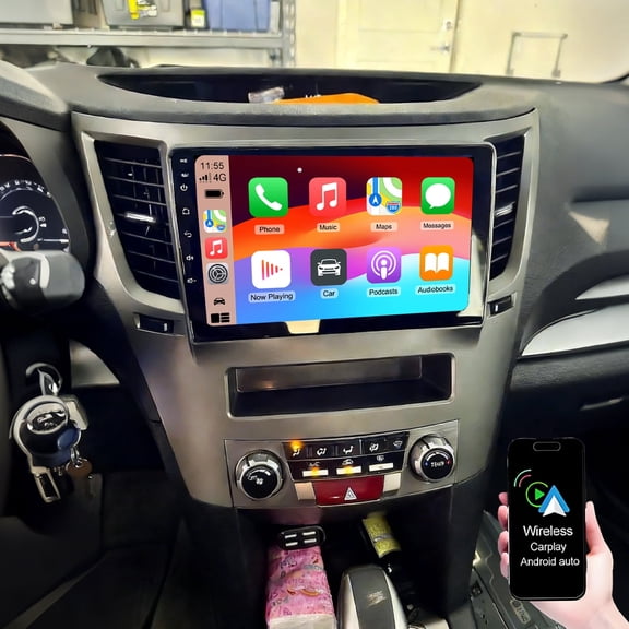 Geabo Android 15 Car Stereo Radio for Subaru Outback Legacy 2009-2014, 9 Inch Touchscreen Support Wireless CarPlay Android Auto/GPS/WiFi/Bluetooth/Mirror Link/Backup Camera