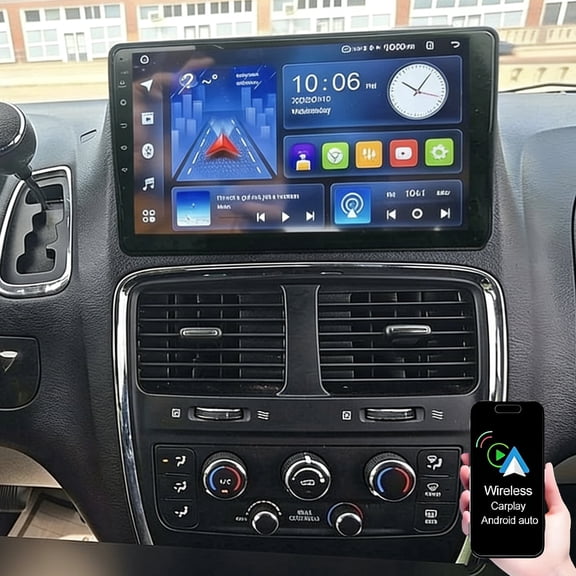 Dexico Car Radio for Dodge Grand Caravan 2011-2020 with Wireless CarPlay Android Auto, 9 inch Touch Screen Car Stereo Support Bluetooth FM GPS SWC WiFi with Backup Camera