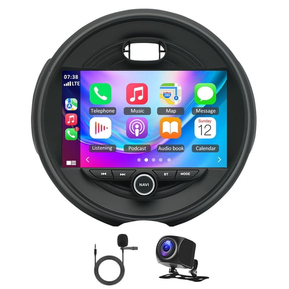 Geabo Car Stereo for BMW MINI Base Model 2015-2019, Android 14 9" Touchscreen Radio with Wireless CarPlay Android Auto GPS WiFi Bluetooth SWC FM/RDS Split Screen AHD Camera Quad Core 2+64G