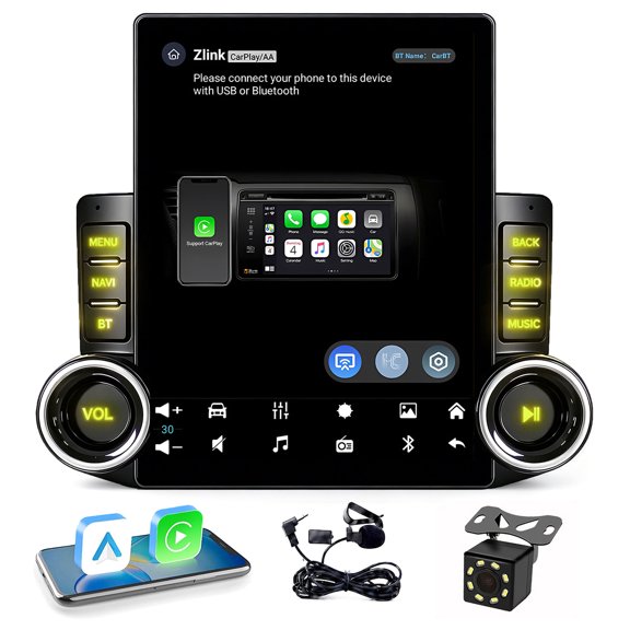 Geabo Car Stereo for Chevrolet & GMC Multiple Models, Android 15 9.7" Touchscreen Radio Quad Core 2+32G with CarPlay Android Auto GPS 5G WiFi Bluetooth 5.0 FM/RDS SWC AHD Camera Mirror Link