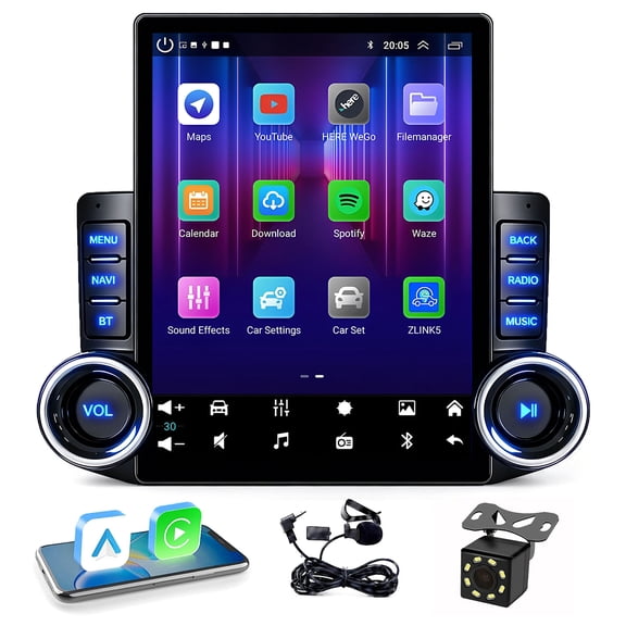 Geabo Car Stereo for Chevrolet & GMC Multiple Models, Android 15 9.7" Touchscreen Radio Quad Core 2+64G with CarPlay Android Auto GPS 5G WiFi Bluetooth 5.0 FM/RDS SWC AHD Camera Mirror Link