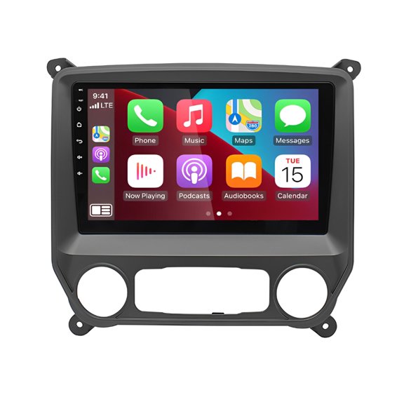 Geabo Car Stereo for Chevrolet Silverado 2014-2018, Android 15 10 Inch Touchscreen Radio 2+64G with Wireless CarPlay Android Auto GPS Bluetooth WiFi FM/RDS SWC DSP AHD Camera Mic