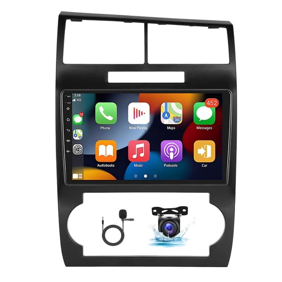 Geabo Car Stereo for Dodge Challenger Charger 2005-2007, Android 15 9" Touchscreen Radio with Wireless CarPlay Android Auto GPS Bluetooth WiFi FM/RDS SWC Mirror Link Split Screen AHD Camera Mic