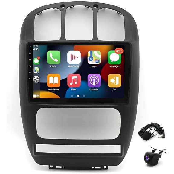 Geabo Car Stereo for Dodge Grand Caravan 2001-2007, Android 13 10 Inch Touchscreen Radio with Wireless CarPlay Android Auto GPS Bluetooth WiFi FM SWC Mirror Link AHD Camera Microphone