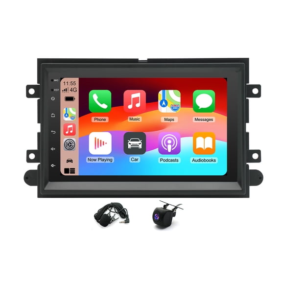Geabo Car Stereo for Ford F150 F250 F350 E150 E250 E350 2004-2016, Android 15 7" Touchscreen 4+64G Quad Core Radio with CarPlay Android Auto GPS WiFi Bluetooth SWC Split Screen