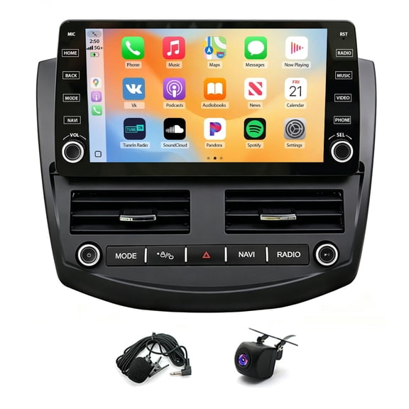 Geabo Car Stereo for Ford Focus 2012-2018 Base Premium Trim, Android 14 10 in Touchscreen Radio 2G+32G Quad Core with Wireless CarPlay Android Auto GPS Bluetooth WiFi AHD Backup Camera Mic