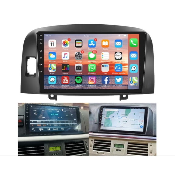 Geabo Car Stereo for Hyundai Sonata NF 2004-2008, Android 13 9 Inch Touchscreen Radio with Wireless CarPlay Android Auto GPS Bluetooth WiFi FM/RDS SWC Split Screen AHD Backup Camera
