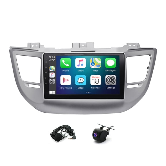 Geabo Car Stereo for Hyundai Tucson 2015-2019, Android 13 9 Inch Touchscreen Radio with Wireless CarPlay Android Auto GPS Navigation Bluetooth WiFi FM/RDS SWC AHD Backup Camera External Microphone