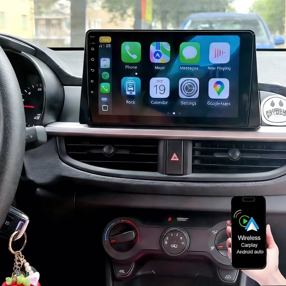 Dexico Car Stereo for Kia Picanto Morning 2016-2019 Radio Wireless Carplay Android Auto,9inch IPS Touch Screen Bluetooth Android RDS/FM GPS AHD Backup Camera