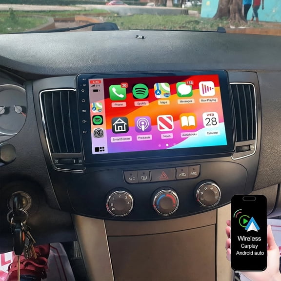 Dexico Car Stereo Radio for Hyundai Sonata NF 2009-2010 Support Wireless CarPlay & Android Auto, 9Inch IPS Touch Screen Car Stereo with GPS Navigation Bluetooth FM/RDS WiFi Backup Camera