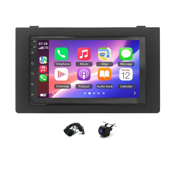 Geabo Car Stereo for SAAB 9-3 2007-2011, Android 12 7 Inch Touchscreen Radio with CarPlay Android Auto GPS Navigation Bluetooth WiFi FM/RDS SWC Mirror Link Split Screen AHD Backup Camera Mic