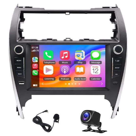 Geabo Car Stereo for Toyota Camry 2012-2014 High & Low-Trim, Android 14 9 Inch Touchscreen Radio with Wireless CarPlay Android Auto GPS Navigation Bluetooth WiFi FM RDS SWC Mirror Link