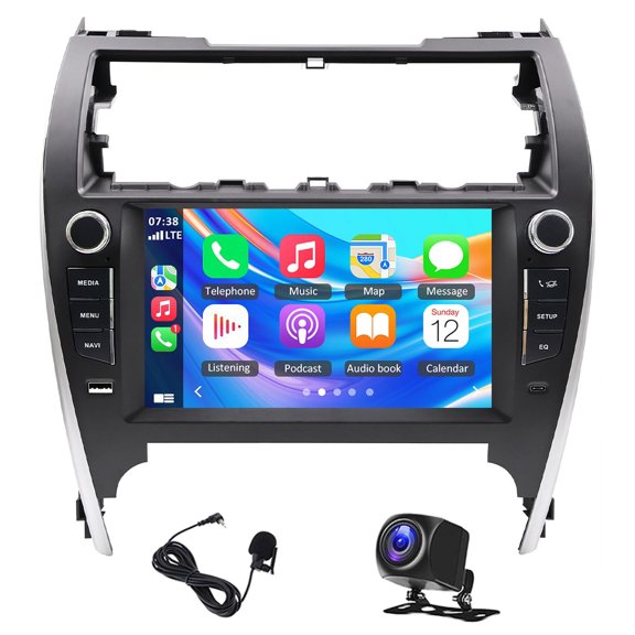 Geabo Car Stereo for Toyota Camry 2012-2014 High & Low-Trim, Android 14 9 Inch Touchscreen Radio with Wireless CarPlay Android Auto GPS Navigation Bluetooth WiFi FM RDS SWC Mirror Link