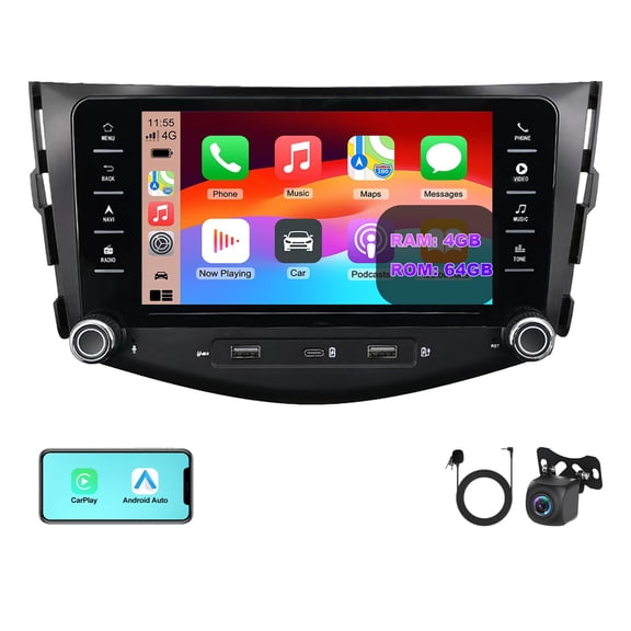 Geabo Car Stereo for Toyota RAV4 2006-2012, Android 14 7 Inch Touchscreen Radio with Wireless CarPlay Android Auto GPS Navigation WiFi Bluetooth FM/RDS SWC AHD Camera 2+32G