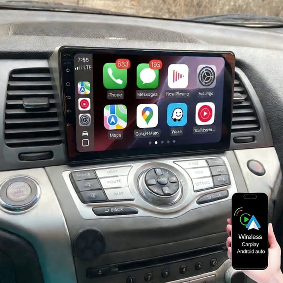 Geabo Double Din Car Stereo Radio for Nissan Murano Z51 2008-2014, 7" Touch Screen Car Stereo with CarPlay & Android Auto,GPS Bluetooth WiFi FM/RDS SWC + Backup Camera, 4+64GB