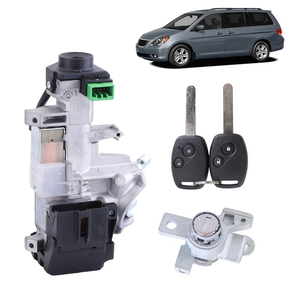 Geabo Ignition Door Lock Cylinder Switch Assembly with 2 Keys Anti Theft Stable Reliable Wear Resistant for 2005-2010 Honda Odyssey Replace 72185-SHJ-A01