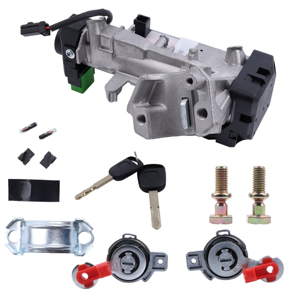 Geabo Ignition Switch Cylinder Door Lock Set Sturdy Durable for Honda CRV 2002-2006 Replace 72185-S9A-013