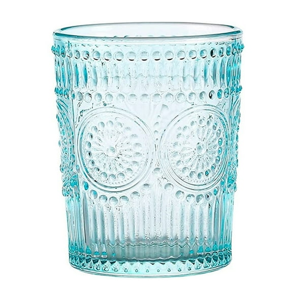 Gealach 1 Piece Set Romantic Blue Tumbler, 300ml Vintage Glassware, Multi-Use