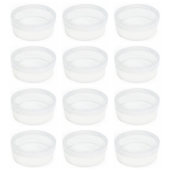 Gealach 12-Pack Small Clear Plastic Containers, 2.4 x 1 Inch, with Hinged Lids, for Jewelry, Hardware, and Crafts