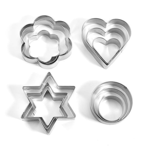 Gealach 4PC Professional Metal Cookie Cutter Set, Different Shapes for DIY