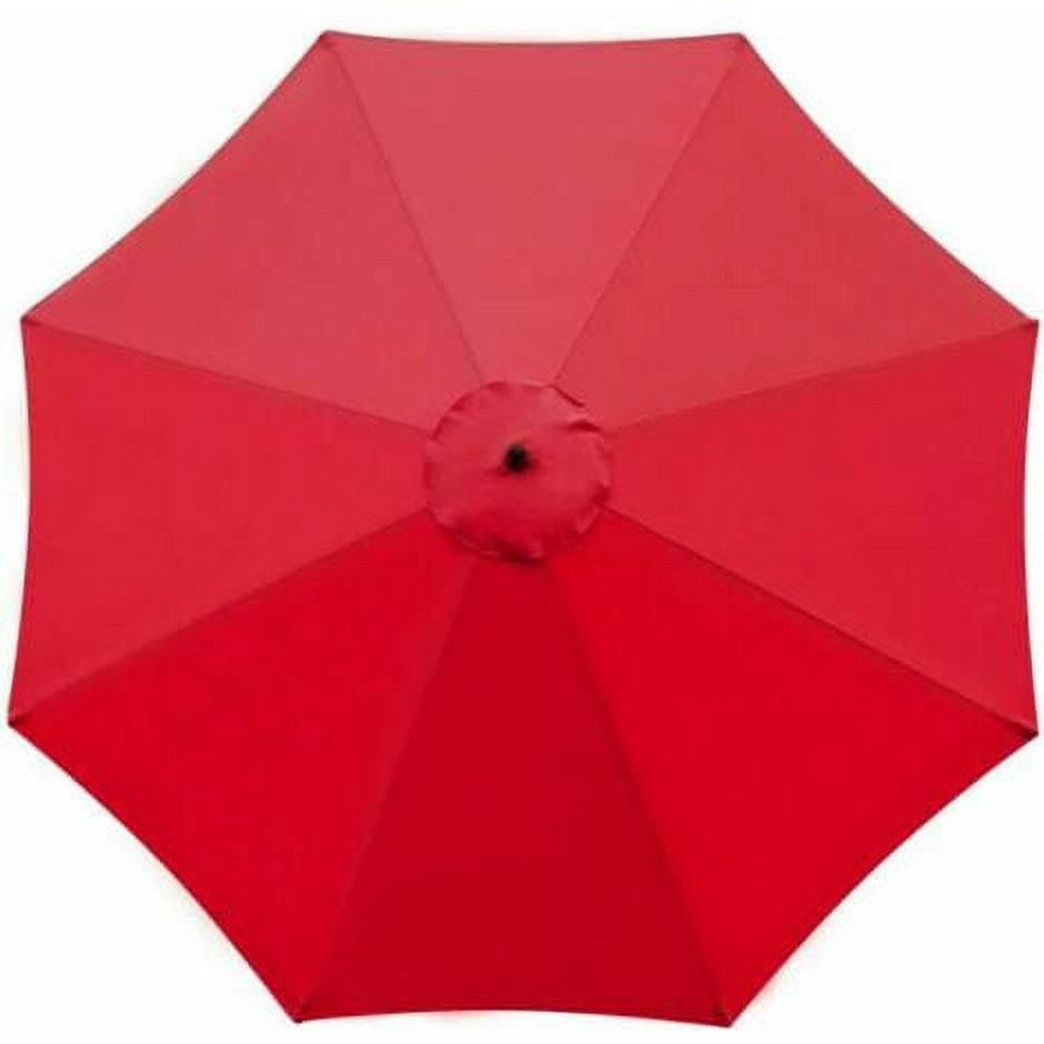 Red 9-Foot Waterproof UV-Resistant Patio Umbrella Canopy