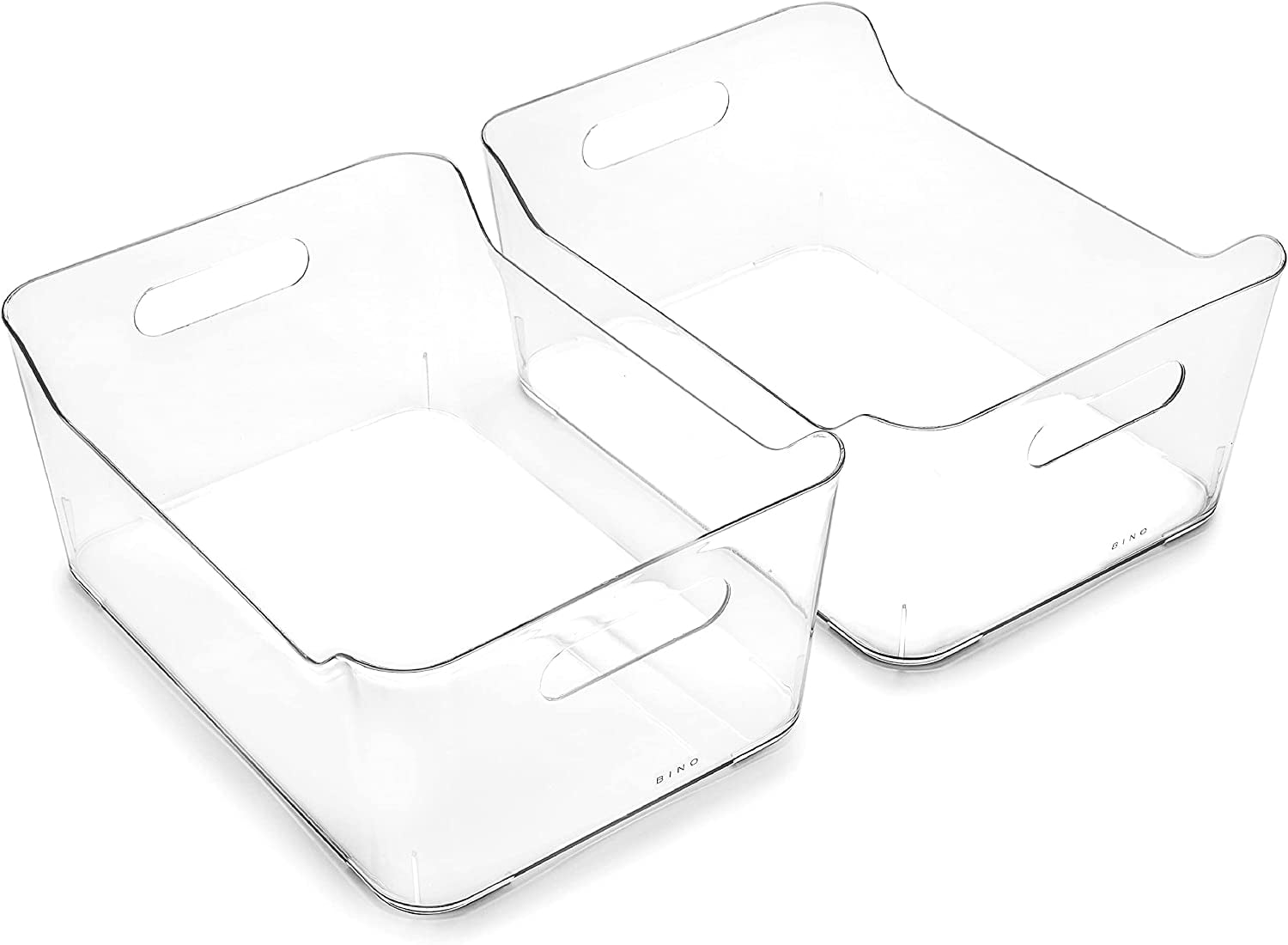 Large Clear BPA-Free Plastic Storage Bins with Handles - 2 Pack