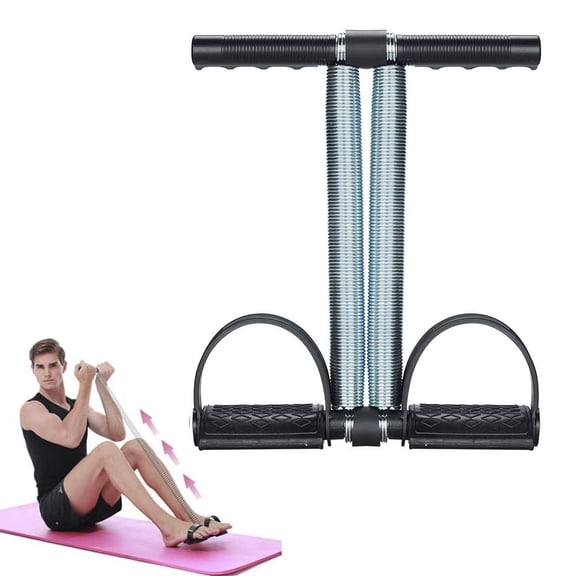 Gealach Double Spring Sit-up Pull Rope, Black, Fitness Foot Pedal, Abdominal Trainer
