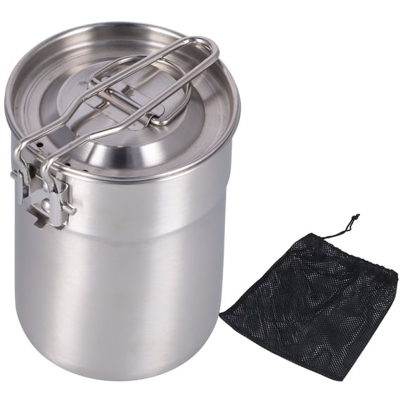 Gealach Group Camping Coffee Pot, 1L Outdoor Coffee Maker with Foldable Handle Lid, Portable