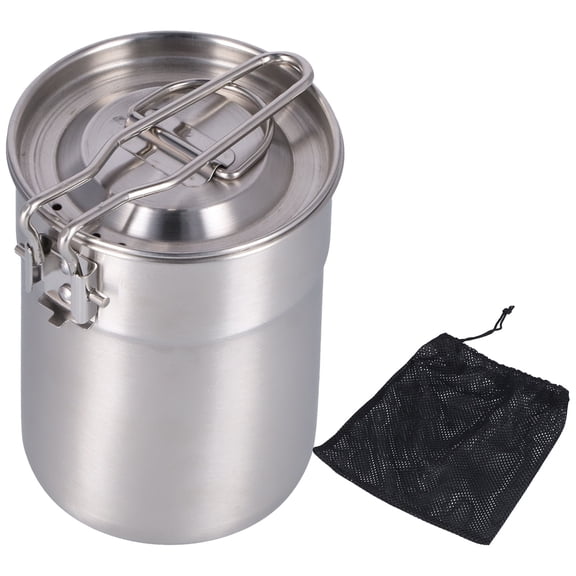 Gealach Group Camping Coffee Pot, 1L Outdoor Coffee Maker with Foldable Handle Lid, Portable