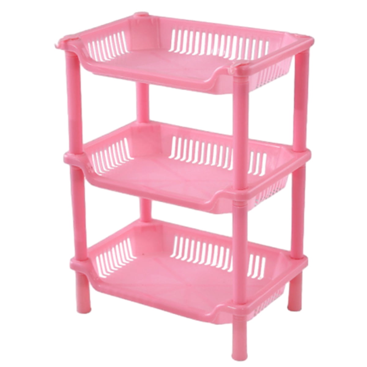 Gealach Plastic 3-Tier Bathroom Storage Rack, Rustproof, Pink, 1PCS ...