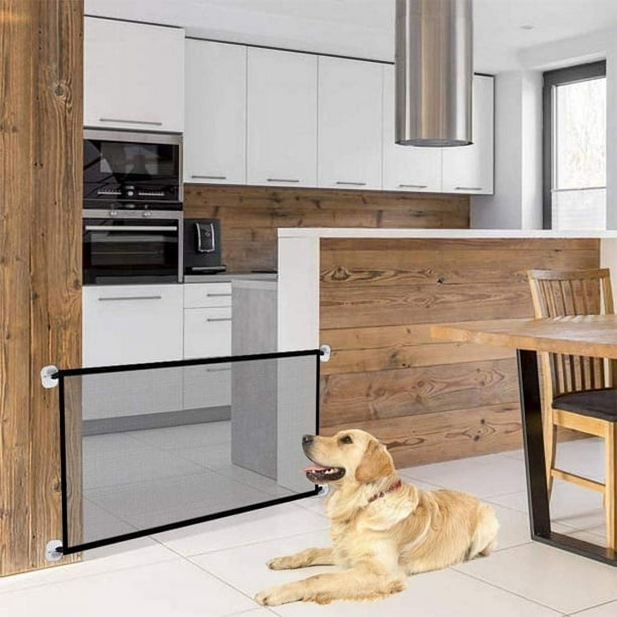 Gealach Foldable Dog Safety Gate, Retractable, Portable, Suitable for Stairs, Hallways, and Doorways, Simple Setup