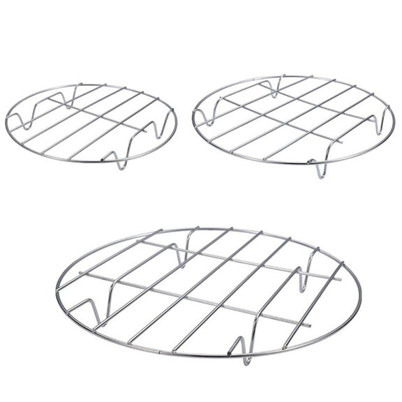 Gealach Stainless Steel Round Roasting Rack, Cooking Grid for Baking, Steaming, Cooling, 1 Pack,
