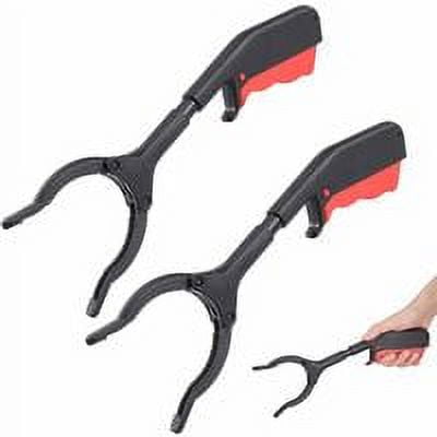 Gealach us 2 11.8-Inch Grasping Tools, Aluminum Magnetic Claw, Lightweight & Foldable Gripper, Garbage Picker, Black, 2 Pieces.