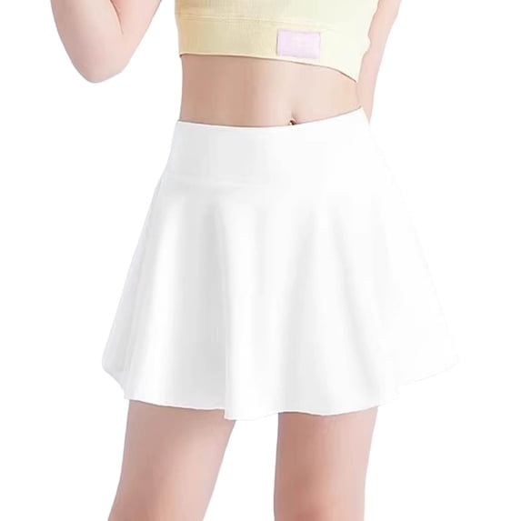 Gealkoca Athletic Skirts for Tennis Golf Flowy Skirt for Kids Girls A Line Pleated Skirts with Lined Kid Casual Summer Solid Color Skirt 3-13 Years