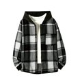 thumbnail image 1 of Gealkoca Boys Hooded Plaid Button Down Shirt Jacket, Long Sleeve Casual Flannel Outwear with Pocket, Lightweight Fall Coat for Kids Ages 5-15 Years, 1 of 10