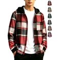 thumbnail image 1 of Gealkoca Boys Hooded Plaid Button Down Shirt Jacket, Long Sleeve Casual Flannel Outwear with Pocket, Lightweight Fall Coat for Kids Ages 5-15 Years, 1 of 10