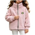 thumbnail image 1 of Gealkoca Girls Fleece Lined Full-Zip Jacket Winter Plush Warm Coats Soft & Cozy Stand-Collar Coat Long Sleeve Soft Outerwear with Pockets 1-12Y, 1 of 7