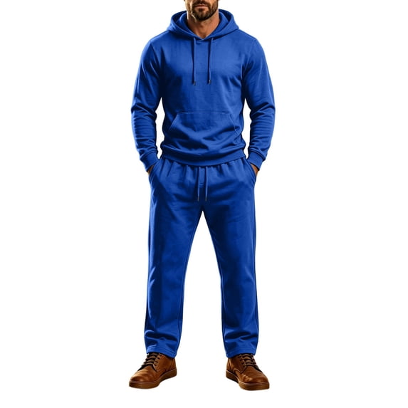 Gealkoca Men's 2 Piece Outfits Hoodie Sweatshirt Tracksuit & Elastic Waist Joggers Sweatpants Sweatsuit Set Casual Matching Sweatsuits Sets