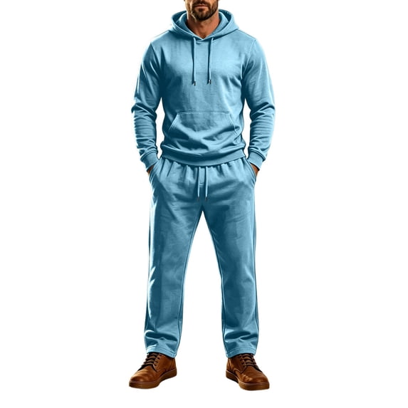 Gealkoca Men's 2 Piece Outfits Hoodie Sweatshirt Tracksuit & Elastic Waist Joggers Sweatpants Sweatsuit Set Casual Matching Sweatsuits Sets