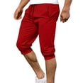 thumbnail image 1 of Gealkoca Men's Joggers Capri Pants Athletic Sweatpants Gym Workout Drawstring Below Knee Pants with Pockets Mens Workout Sweatpants Casual Joggers, 1 of 9