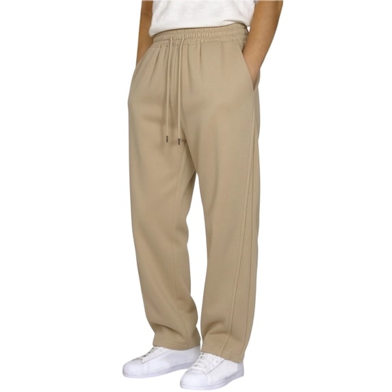 Gealkoca Men's Sweatpants Wide Leg Elastic Waist Athletic Joggers Loose Lounge Pants with Pockets Men's Solid Side Casual Joggers for Fall and Winter