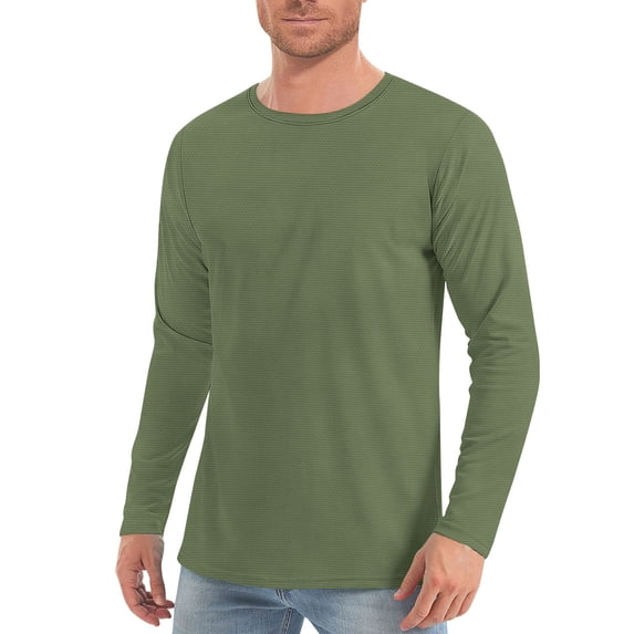 Gealkoca Men's UPF 50+ Long Sleeve Tee Shirts UV Sun Protection Quick Dry Tee Shirt Swim Athletic Running Workout Summer Crew Neck Casual T-Shirts