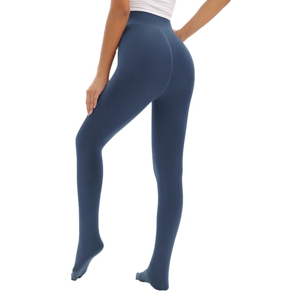 Gealkoca Opaque Tights for Women High Waist Footed Pantyhose Fleece Lining Colored Tights Stretchy Breathable Thickened Fall Winter Warm Tights
