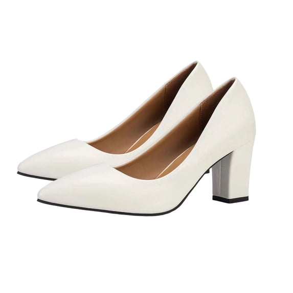 Gealkoca Pumps for Women Chunky Heels Comfortable Block Heel Work Dress Pump Shoes Women's High Heels Pointed Toe Pumps Summer Classic Dress Shoes