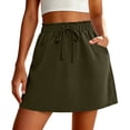 thumbnail image 1 of Gealkoca Soft Sweat Skirts for Women A Line Elastic Summer Drawstring Short Golf Casual Skirt with Pockets Women's Solid Color Workout Mini Skirt, 1 of 7