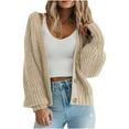 thumbnail image 1 of Gealkoca Women's Chunky Knit Open Front Sweater Long Sleeve Button Loose Outerwear Coats Womens Oversized Cardigan Sweaters Fall Winter Sweater, 1 of 5